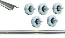 Schartec Kit Sliding Gate Track and wheels V-Groove Hardware Floor Rack Rail 