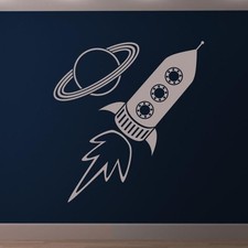 Rocket Ship and Planet Wall
