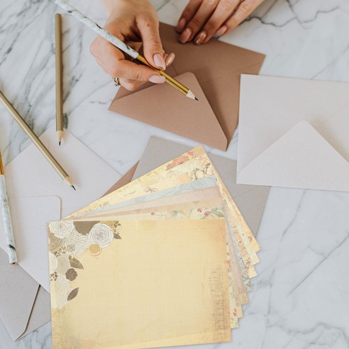 Pcs vintage letter paper - vintage,