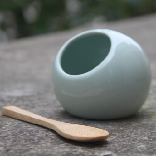 Ceramic green salt cellar with - ceramic,
