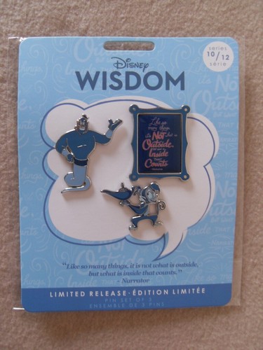 Disney wisdom aladdin pin set - disney,