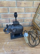 OKA Elephant Desk Table Lamp Heavy Bronze