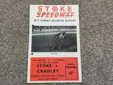 * STOKE v CRADLEY 24/6/61 speedway programme