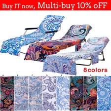 Sun Lounger Mate Beach Towel Garden Lounge Towel Beach Chair Towel with Pockets