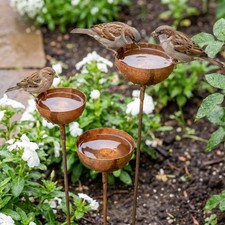 3-Tier Bowl Metal Bird Bath