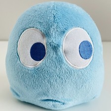 Pac-Man Blue Ghost Inky Plush Soft Toy Authentic Bandai Namco 6” Arcade Gaming