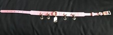 Gems,Moxie & Me,pink leather & ruby 925 silver charm dog collar.