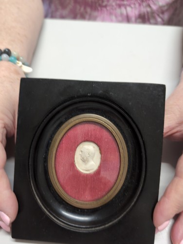 Antique plaster cameo portrait - cameo,