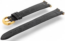 14mm Genuine BUCHERER Black Crocodile Leather Watch Strap Band & Buckle 14/12