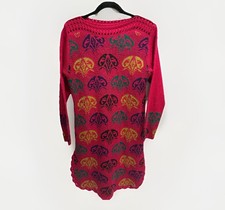 Vintage 80s crochet embroidered Women’s Size S / M Xmas Christmas Jumper Dress
