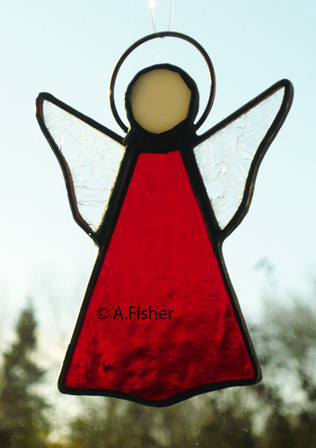 Stained glass angel handmade - stained,