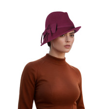 Trilby Hat for Women - 100% Wool Elegant Ladies Winter Vintage Cloche Cap