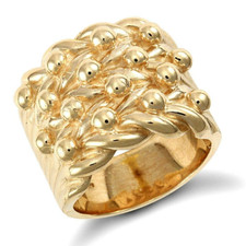 Yellow Gold Keeper Ring 4 Row