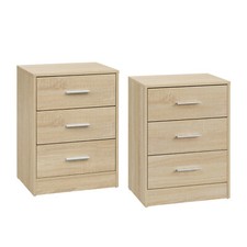 2x  Bedside Table W/3 Drawers