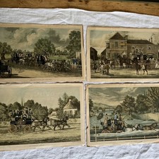 4 X ANTIQUE HORSE & CARRIAGE