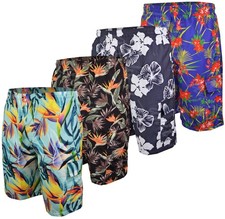 Mens Big Size Floral Cargo Swim Shorts Beach Summer Mesh Lined Holiday 3XL-6XL
