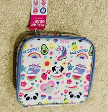 Polar Gear Cute Icons | Durable Polyester, Pastel Pink Lunch bag