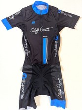  Cliff Pratt Racing ( Hull ) Team Cycling Skinsuit Black/Blue XL Excellent Con.