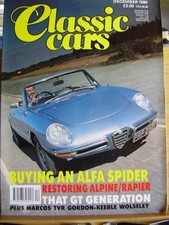 CLASSIC CARS MAG DECEMBER 1990 ALFA SPIDER TVR VIXEN  MARCOS PADDY HOPKIRK