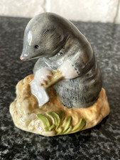 Vintage Royal Albert Tommy Brock Badger & Diggory Delvet Mole Figurines 1989