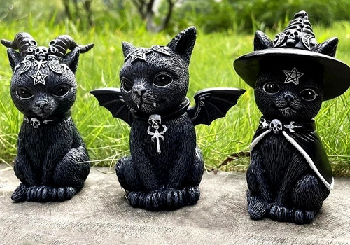 Halloween black cat resin - halloween,