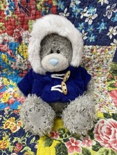 Grey Me To You Teddy Bear Wearing Navy Blue Duffel Coat Soft Toy 7” Plush VGC