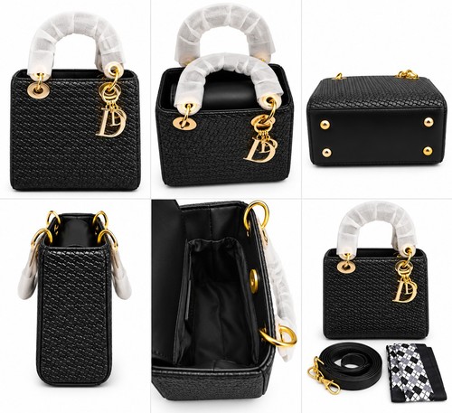 Black mini handbag textured - handbag,
