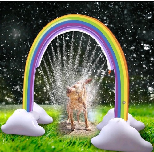 Doggy sprinkler rainbow tunnel - doggy,