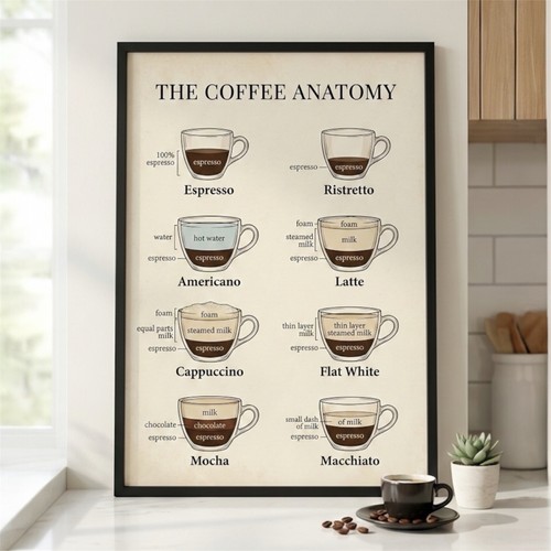 Vintage coffee anatomy poster - vintage,
