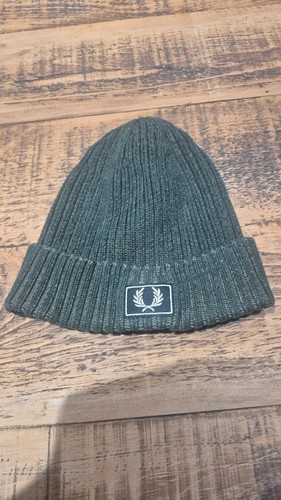 Fred perry green ribbed beanie - perry,