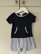 The Little White Company Boy Romper 18-24 Months Organic Cotton Excellent Cond