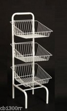 3 Level White Stacking Baskets