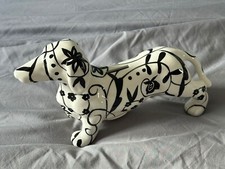 Dachshund Money Box By Pomme Pidou Ted Sausage Dog Black and White Pattern