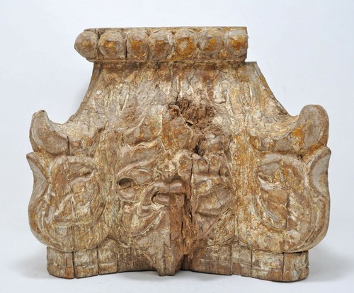 Antique wooden half pillar - wooden,