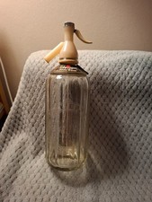 Vintage Retro Schweppes Etched Glass Soda Water Syphon Bottle
