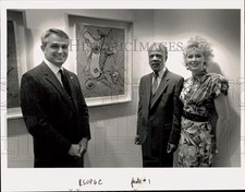 Press Photo Fred Fisher, James Mitchell and artist Suzette E. Fisher, Texas
