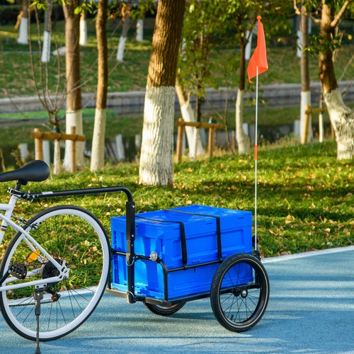 Homcom bicycle trailer with - bicycle,