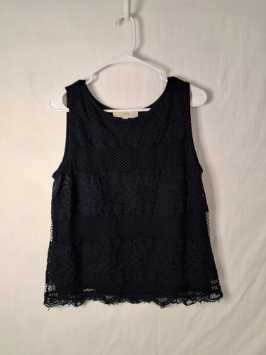 Loft navy lace sleeveless - navy,
