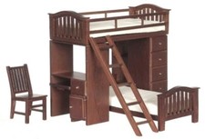 Dolls House Walnut Bunk Bed