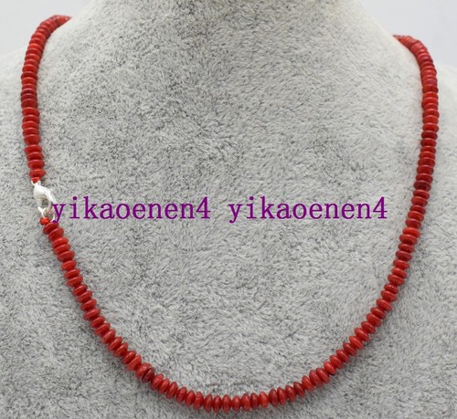 Natural 2x4mm red coral abacus - natural,