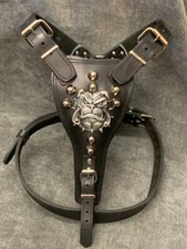 LEATHER DOG HARNESS/ BULLDOG