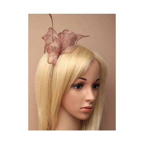 Nude mocha coiled - , fascinator