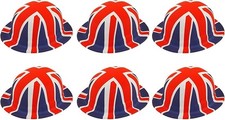 QDS 6x Union Jack Bowler Hats British Flag Fancy Dress Party Costume Accessory