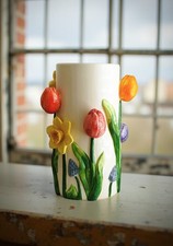 Ceramic vase 26cm raised tulip - ceramic,