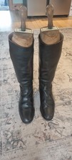 Vintage Wooden Boot Trees and Leather Riding Boots