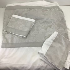 Sainsbury's King Grey Jacquard Damask Duvet Cover Set Silver Luxury Hotel