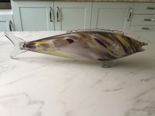 Vintage 1970s Murano - 55cm Long - Colourful Art Glass Fish Figurine