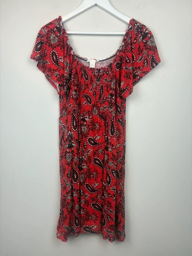 Mama red paisley smocked - h&m,