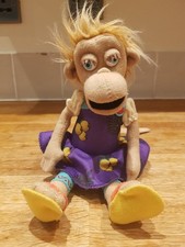 Zingzillas Small Plush Monkey Soft Toy 9" Cbeebies Purple Dress 2009