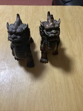 Chinese Lion Foo Fu Dog Statues Pair